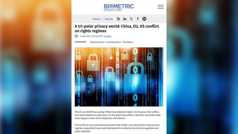 A tri-polar privacy world: China, EU, US conflict on rights regimes