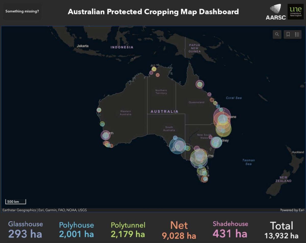 A national map of protected cropping systems