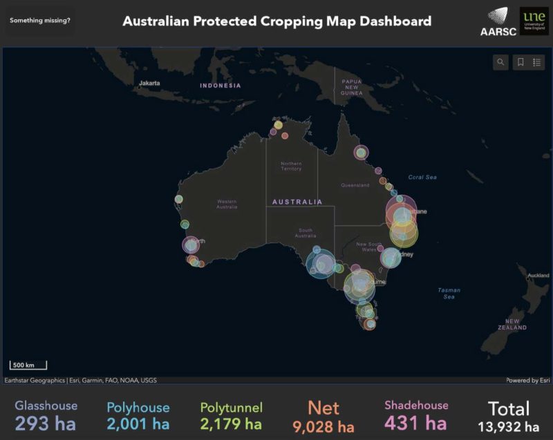 A national map of protected cropping systems