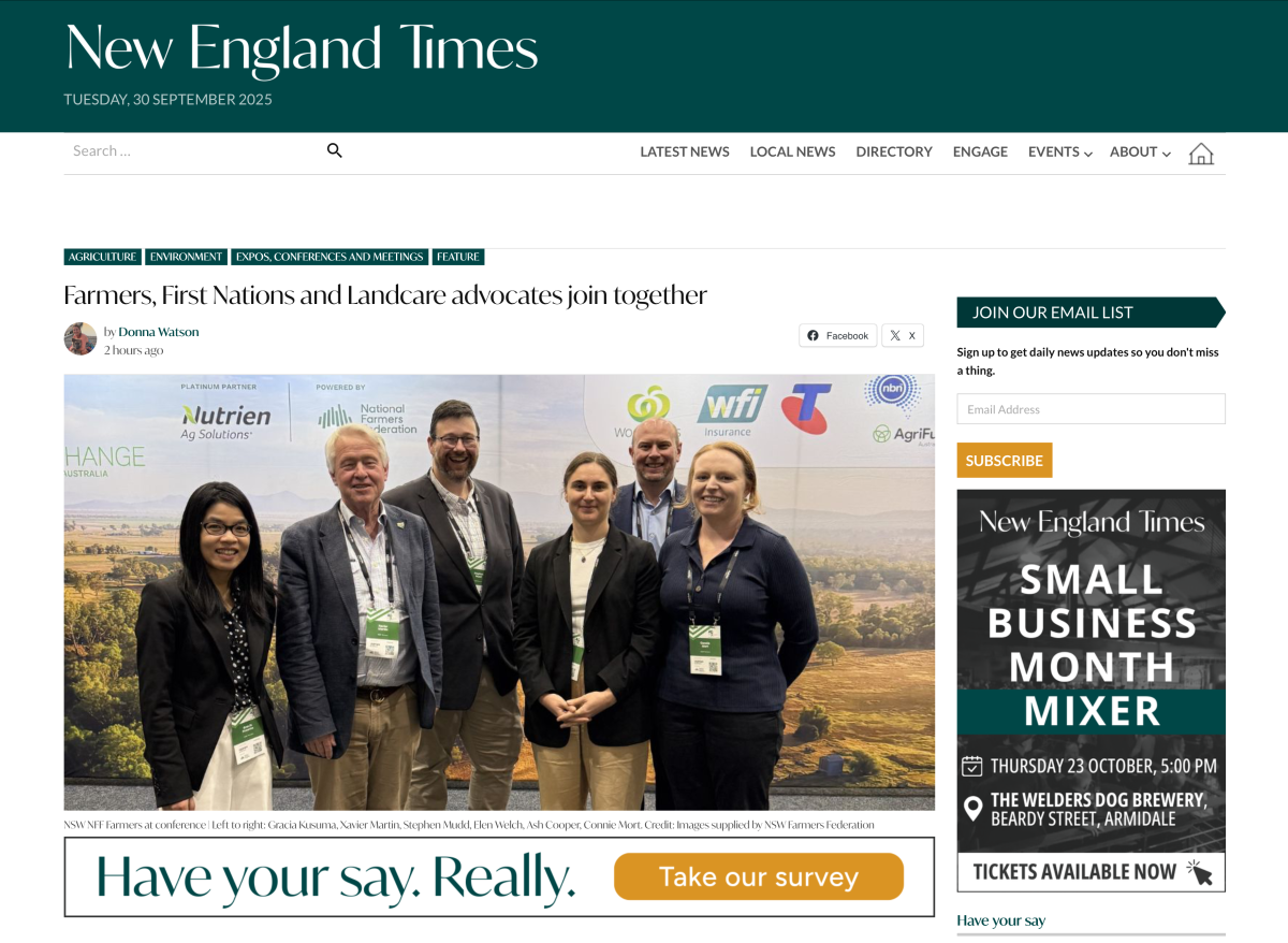Farmers, First Nations and Landcare advocates join together